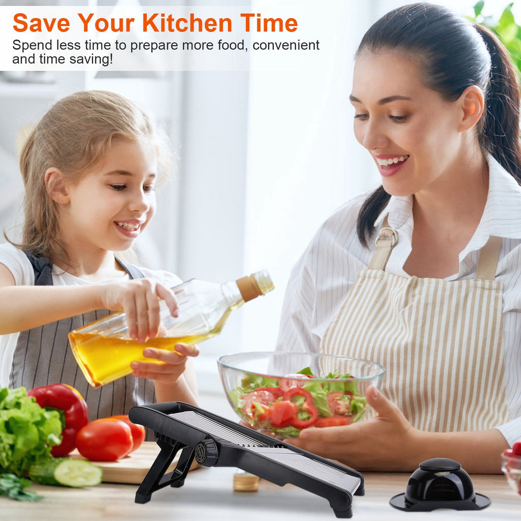 Mandoline Food Slicer with 5 Adjustable Blades - Stainless Steel Vegetable & Fruit Chopper