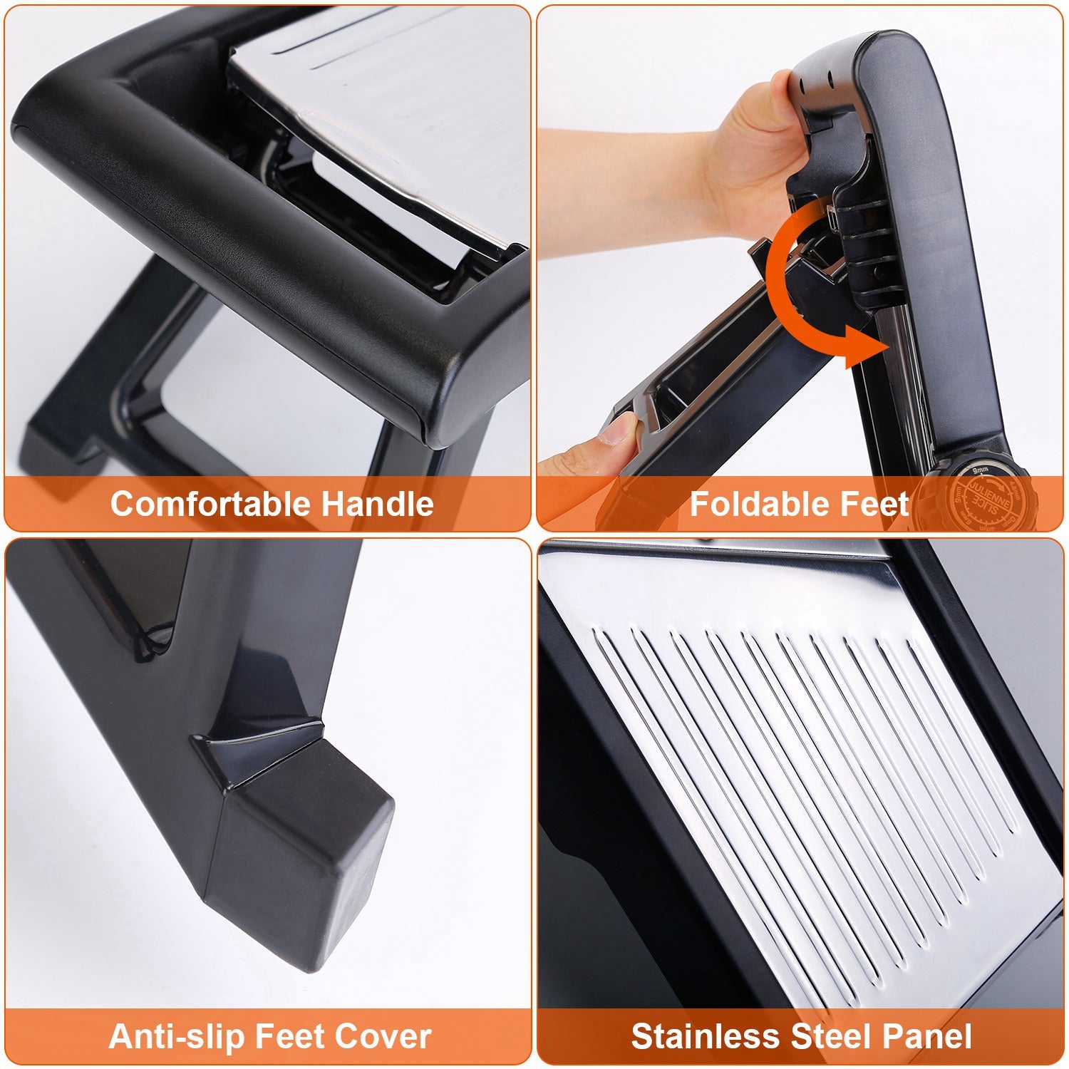 Mandoline Food Slicer with 5 Adjustable Blades - Stainless Steel Vegetable & Fruit Chopper